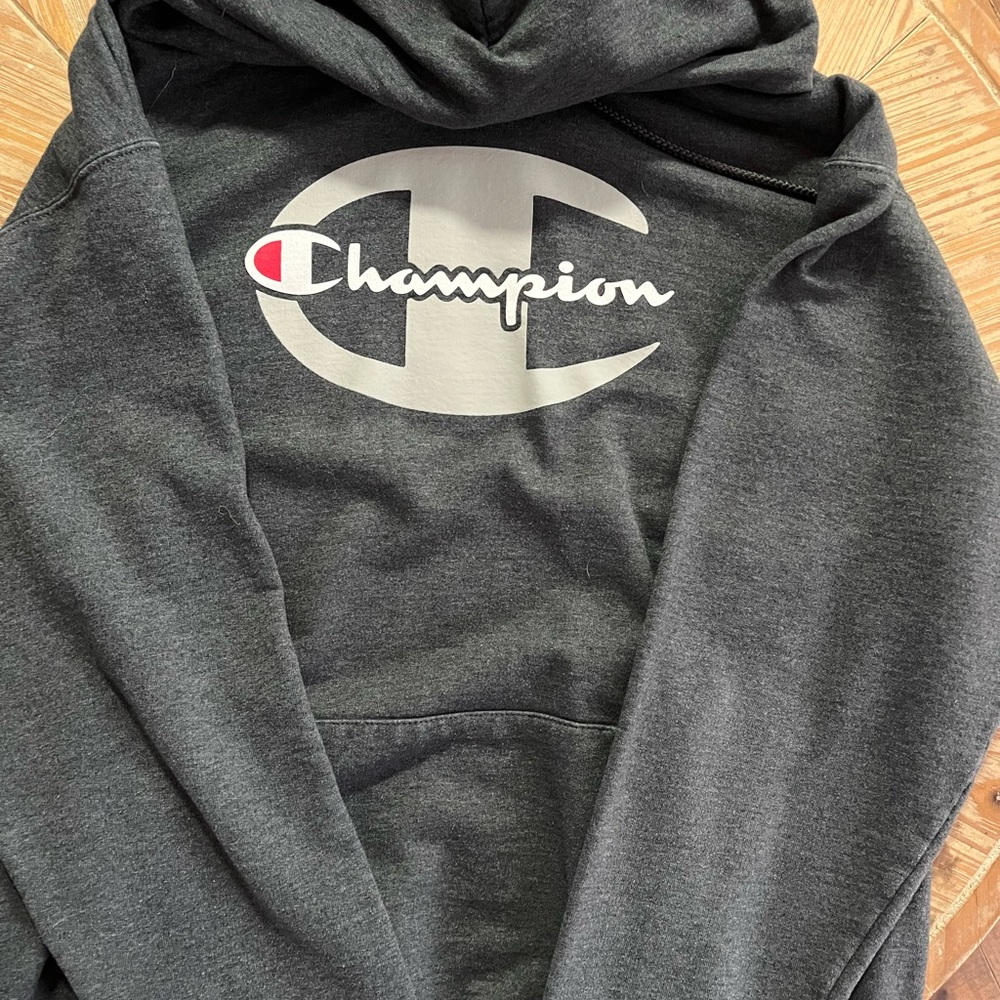 Champion Dark Gray Hoodie with Logo